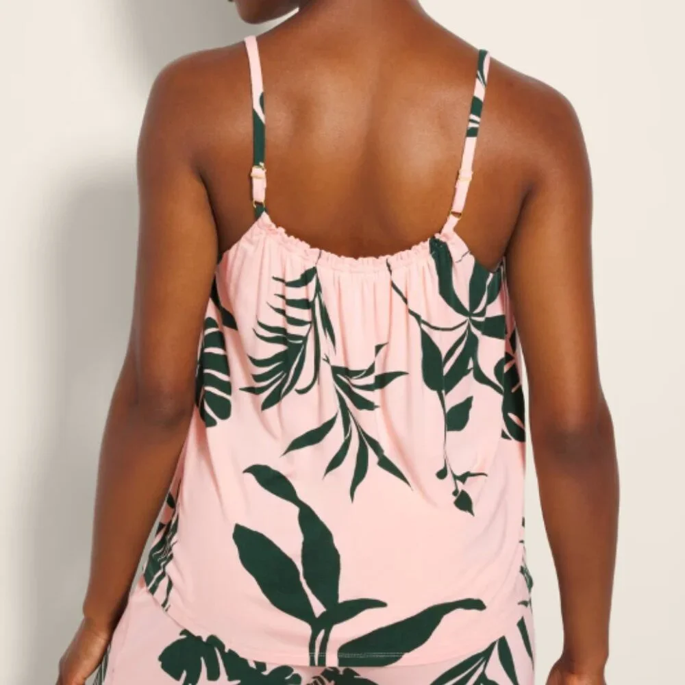 NWT Soma COOL NIGHTS Shirred neck Cami & Short Pajama Set - Picture 4 of 7